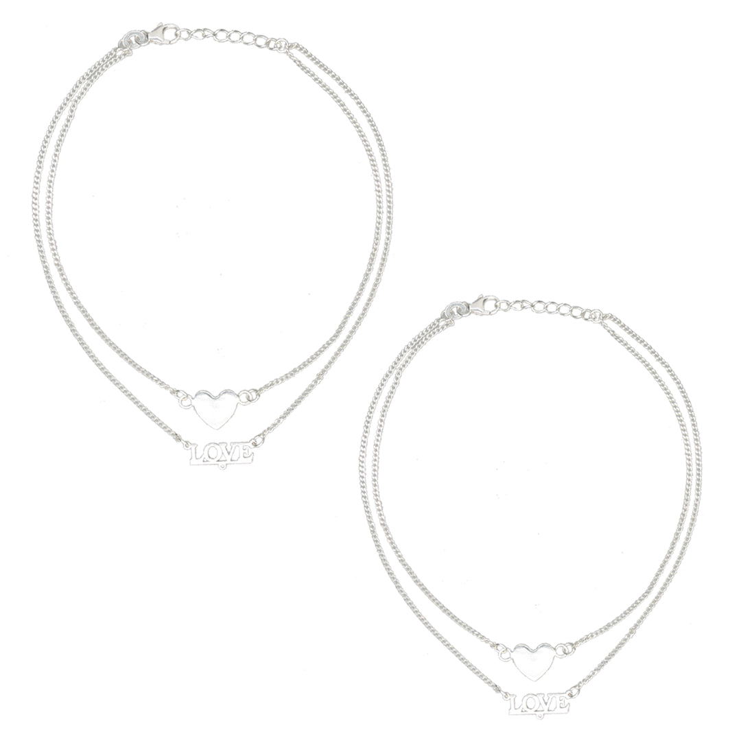 Thread of Heart 916 Silver Anklet For Woman