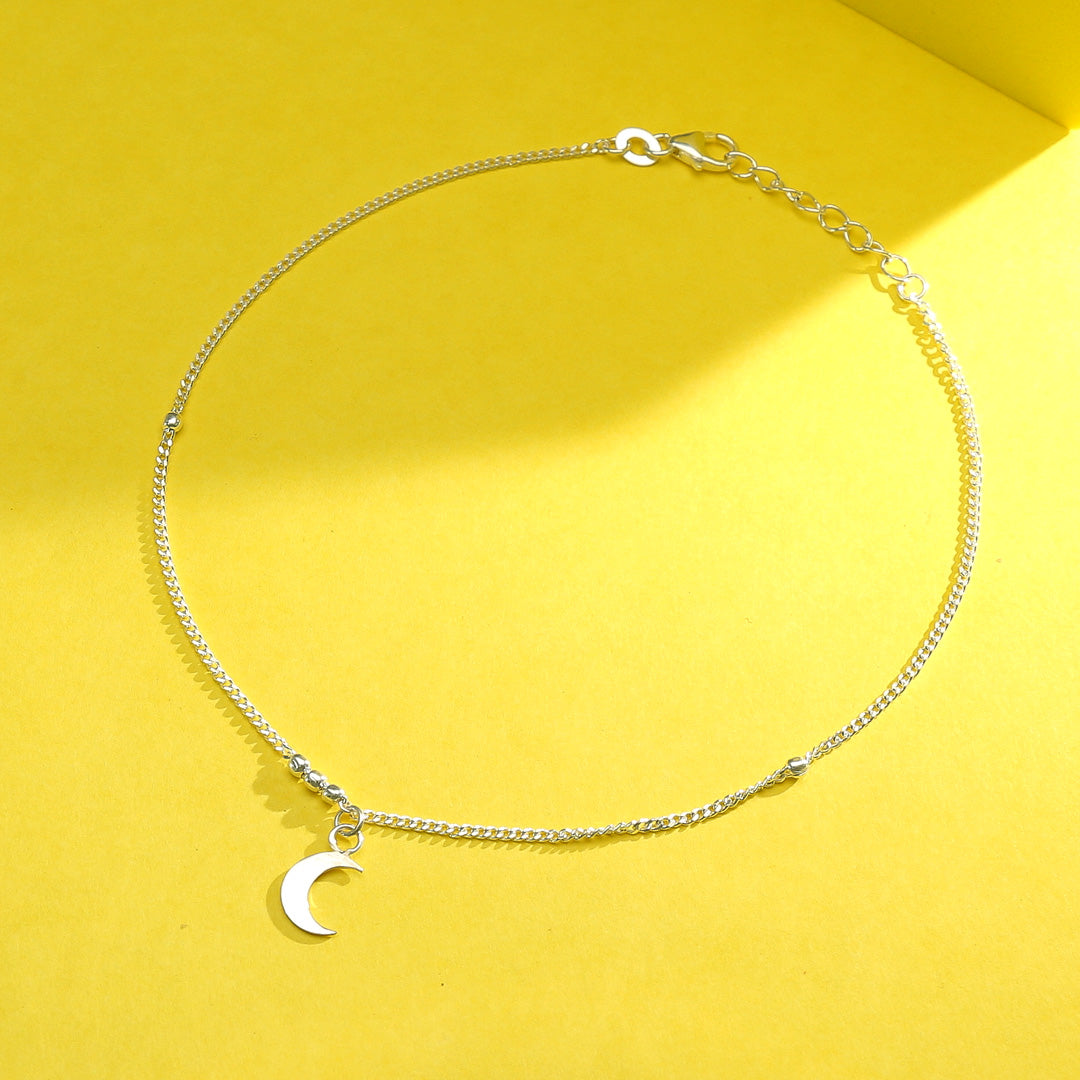 Moonbeam Charm 916 Silver Anklet For Woman