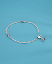 Double Flower Silver Anklet