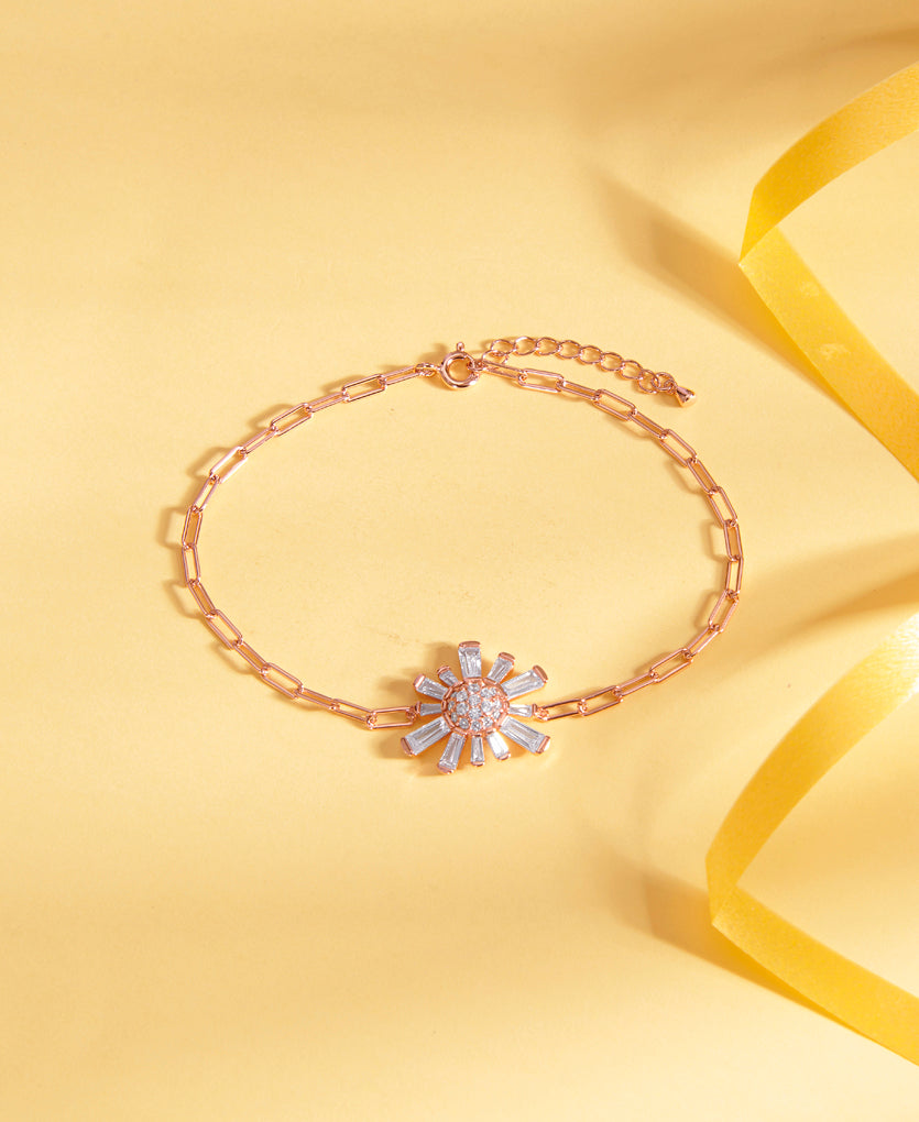 Rose Gold Celestial Garden Silver Bracelet