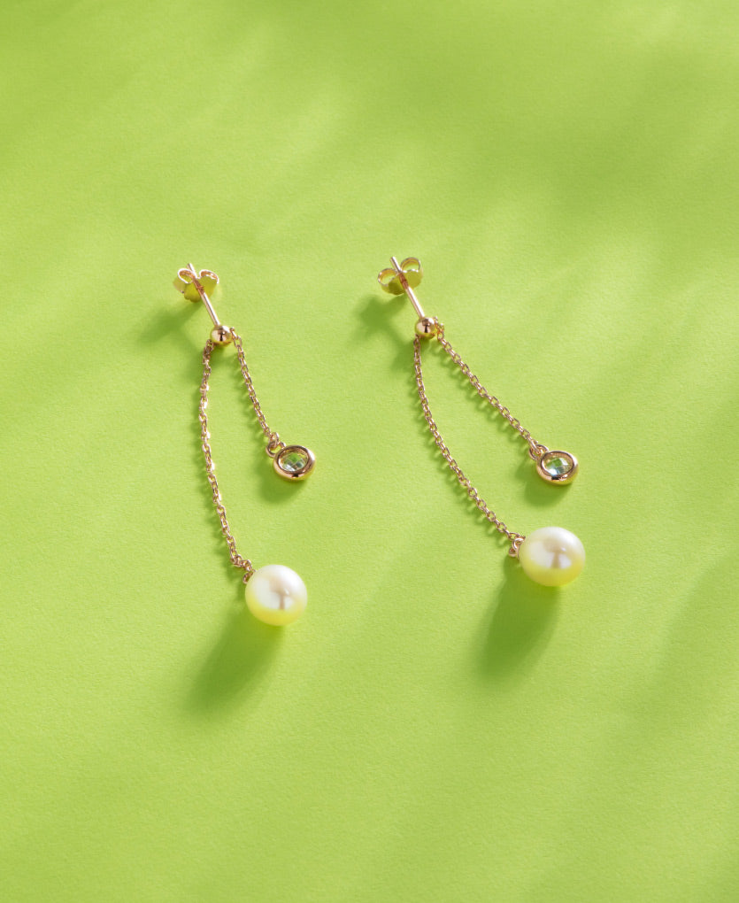 Modern Rose Gold Silver Earrings With Pearl