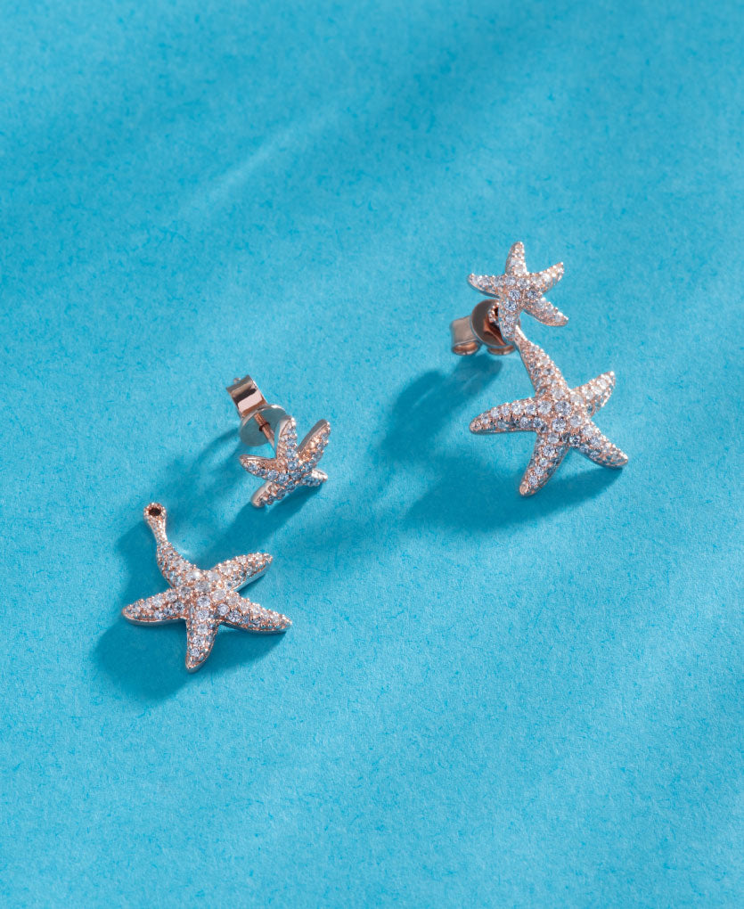 Sterling Silver Starfish Stud Earrings