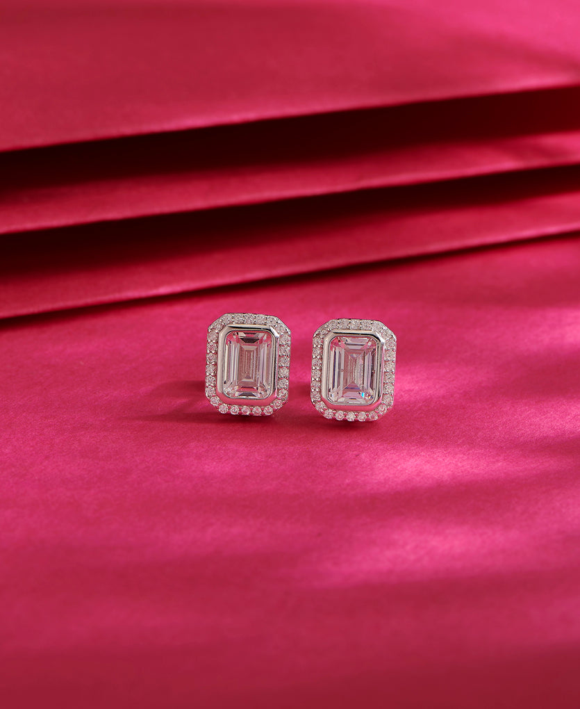 Celestial Cube Silver Earring