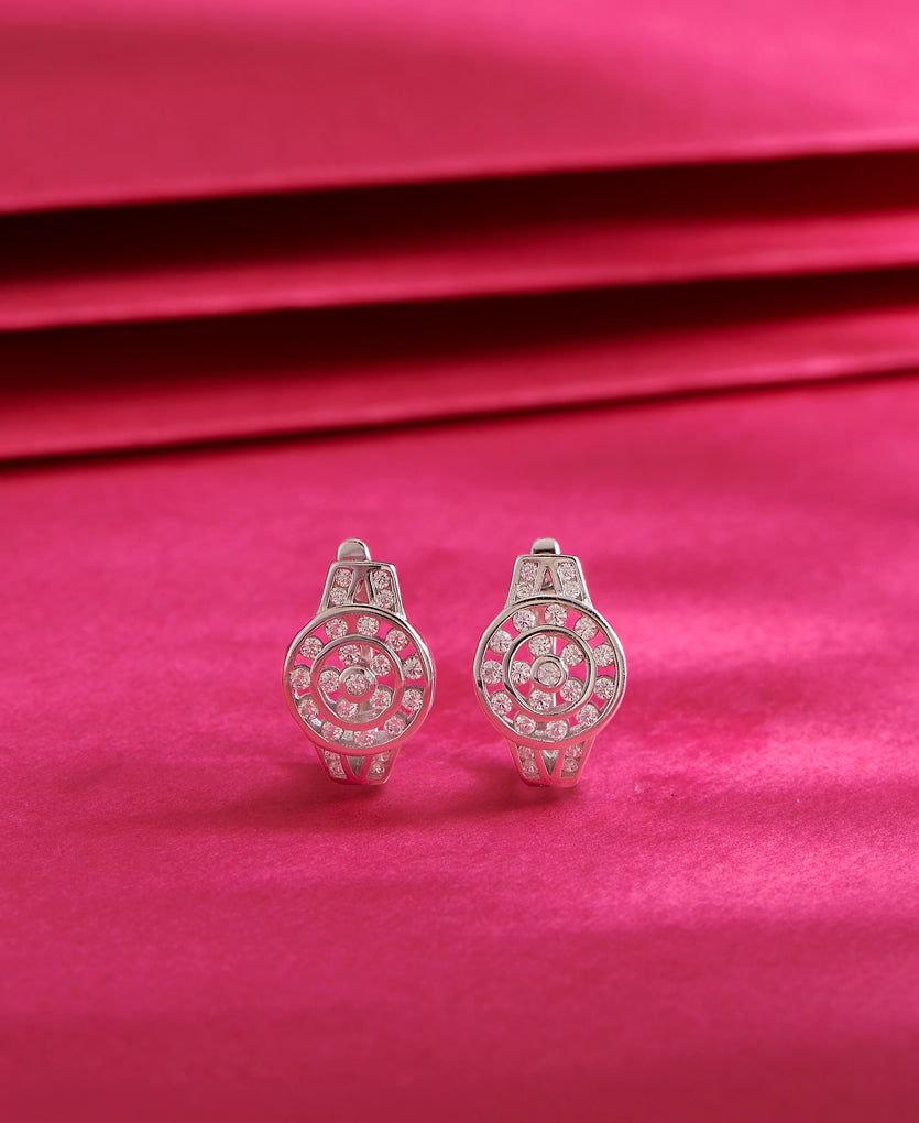 Onyx Asymmetric Silver Earring