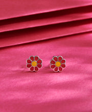 Crimson Ensemble Silver Earring