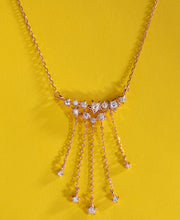 Sparkling Star Silver Necklace With Rose Gold Finish
