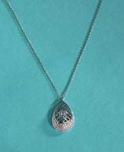 Minimalist Silver Necklace With Blue Teardrops