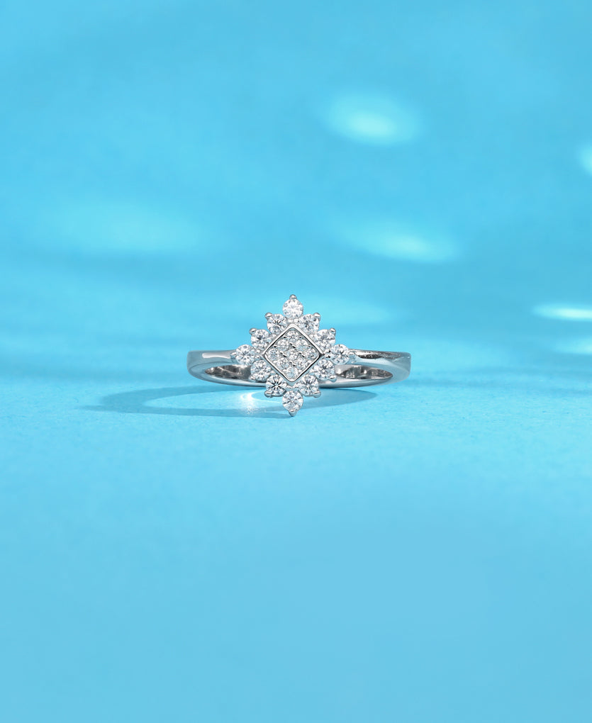 Geometric Radiance Silver Ring
