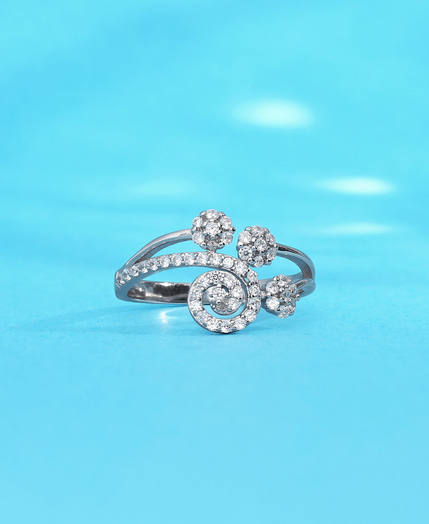 Silver Infinity Crystal Ring
