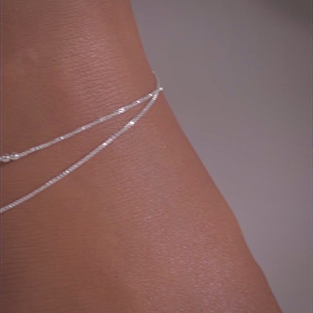 Load video: Tranquil Tiers 916 Silver Anklet For Woman