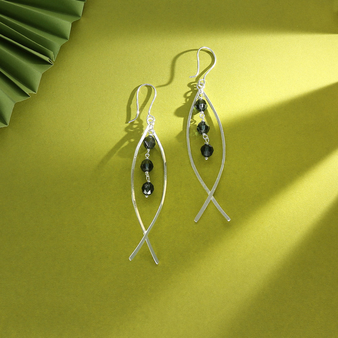 Twist Frame Drop & Danglers Silver Earring