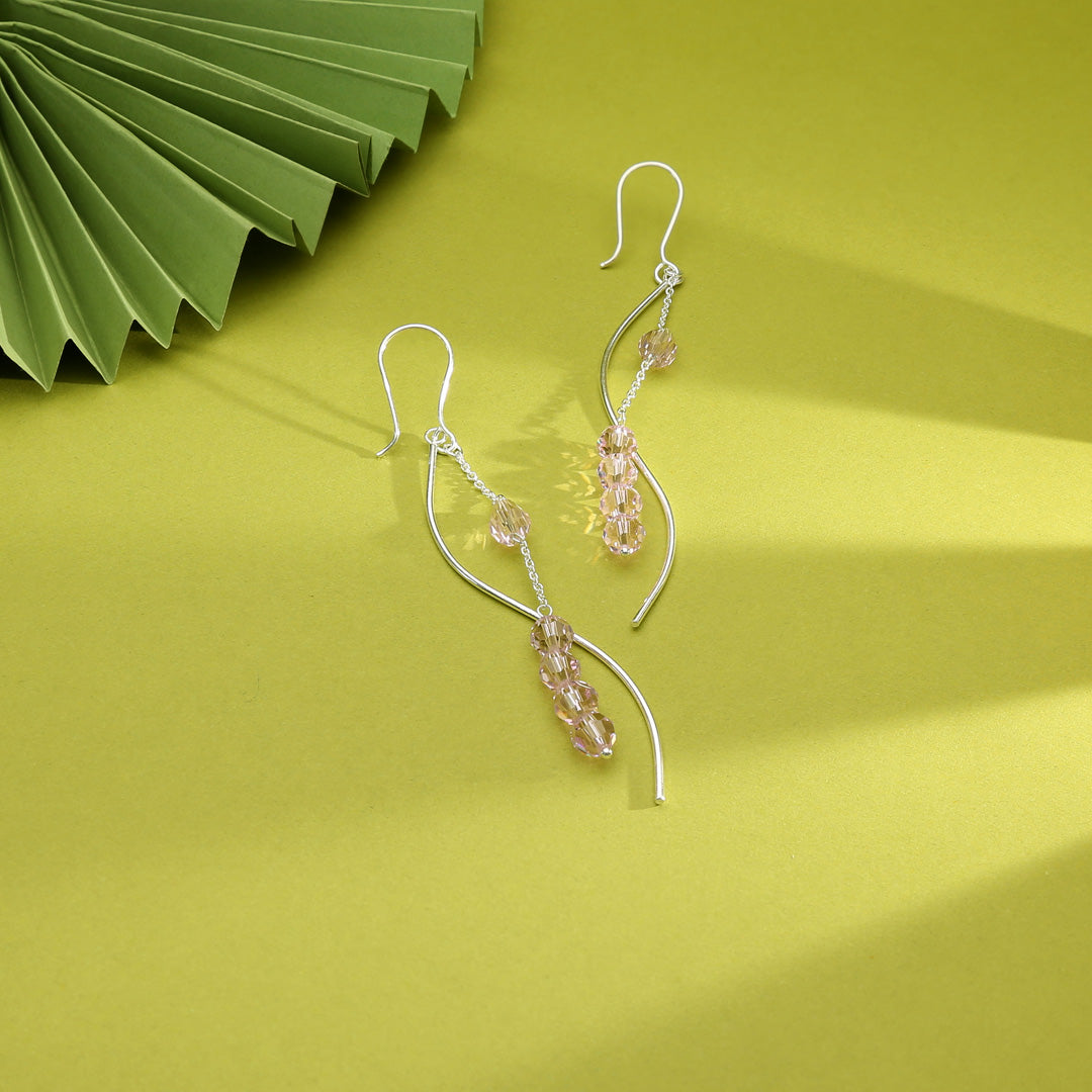 Rose Wave Drop & Danglers Silver Earring