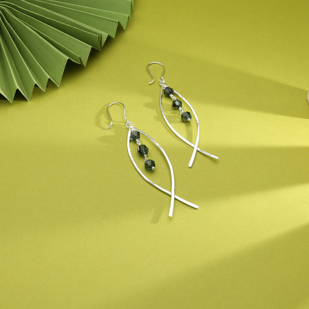 Twist Frame Drop & Danglers Silver Earring
