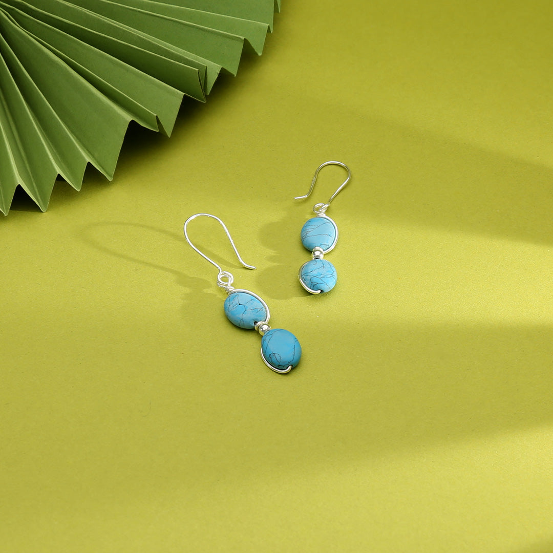 Blue Lagoon Drop & Danglers Silver Earring