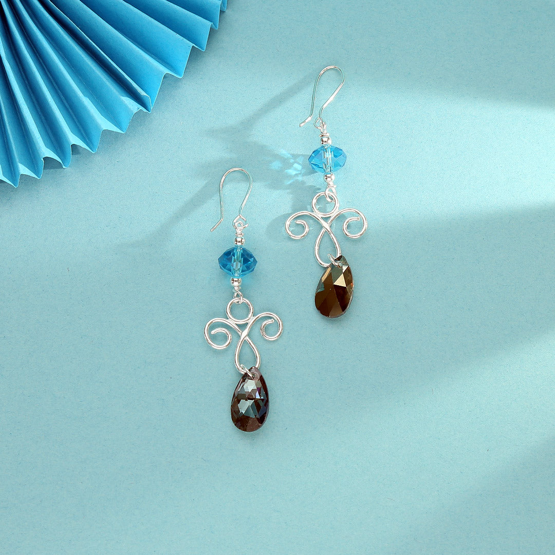 Ocean Ember Drop & Danglers Silver Earring