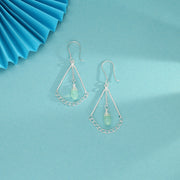 Aqua Veil Drop & Danglers Silver Earring
