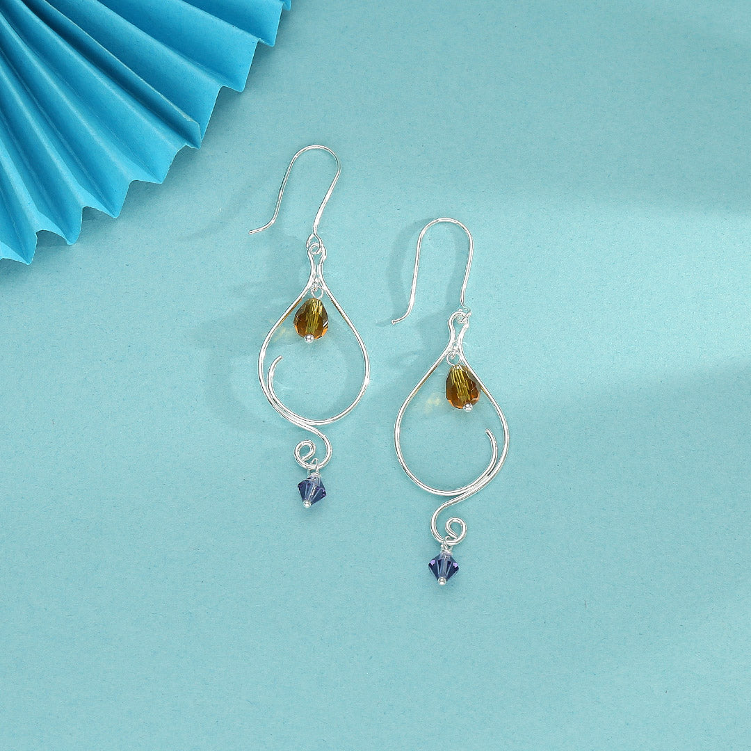 Curvy Mist Drop & Danglers Silver Earring