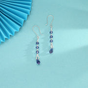 Sapphire Rain Drop & Danglers Silver Earring
