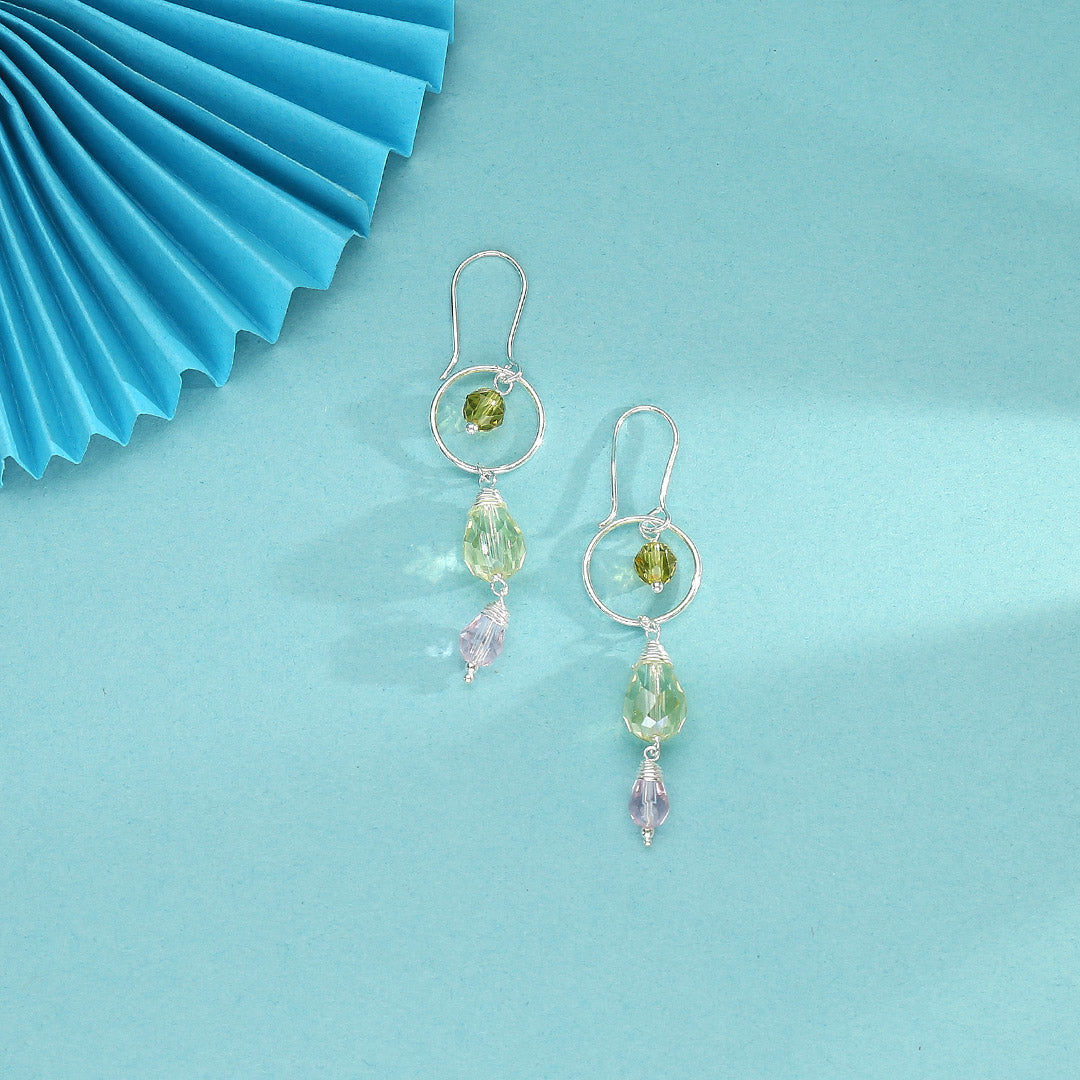 Serene Sphere Drop & Danglers Silver Earring