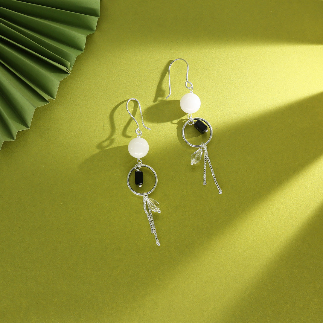 Monochrome Muse Drop & Danglers Silver Earring