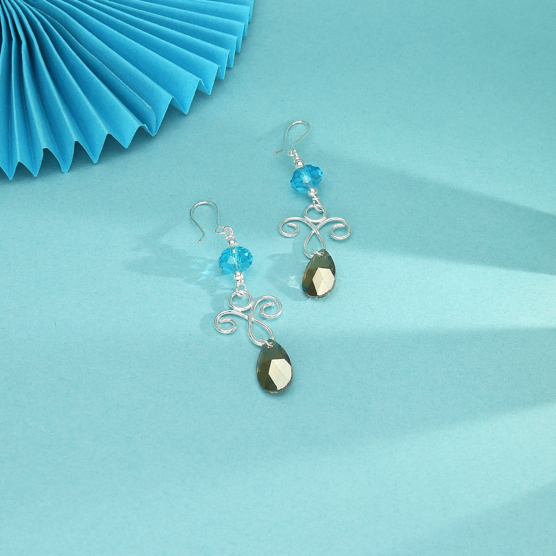 Ocean Ember Drop & Danglers Silver Earring