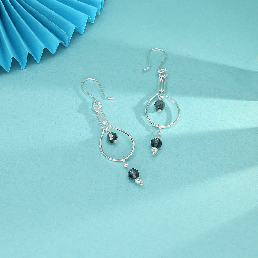 Crystal Tide Drop & Danglers Silver Earring