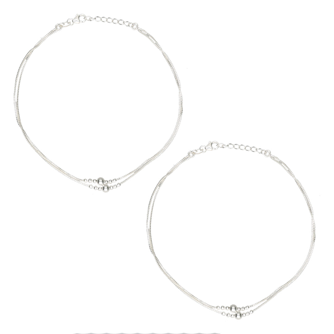 Tranquil Tiers 916 Silver Anklet For Woman