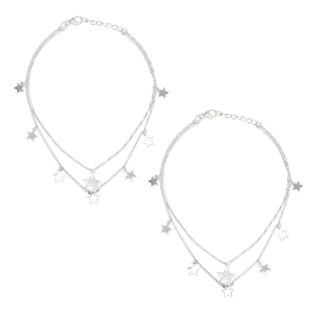 Starshine Drift 916 Silver Anklet For Woman