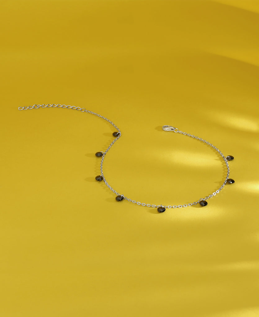 Tassle Twinkles Silver Anklets