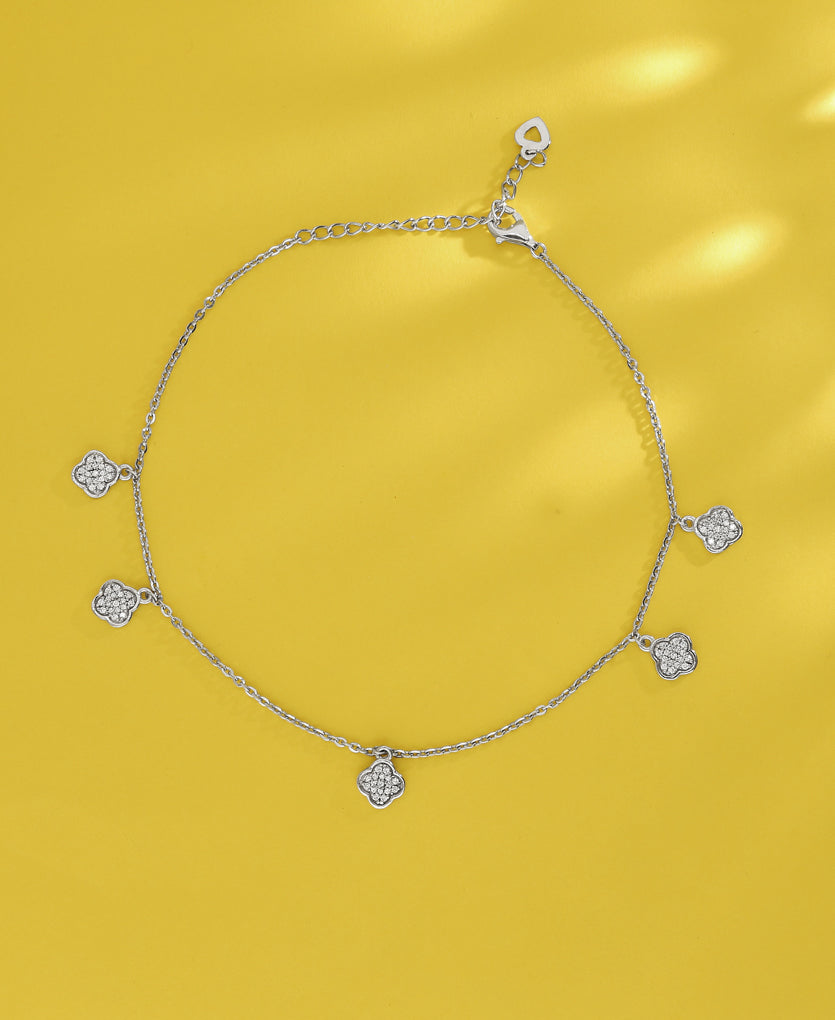 Magnetic Aura Silver Anklets