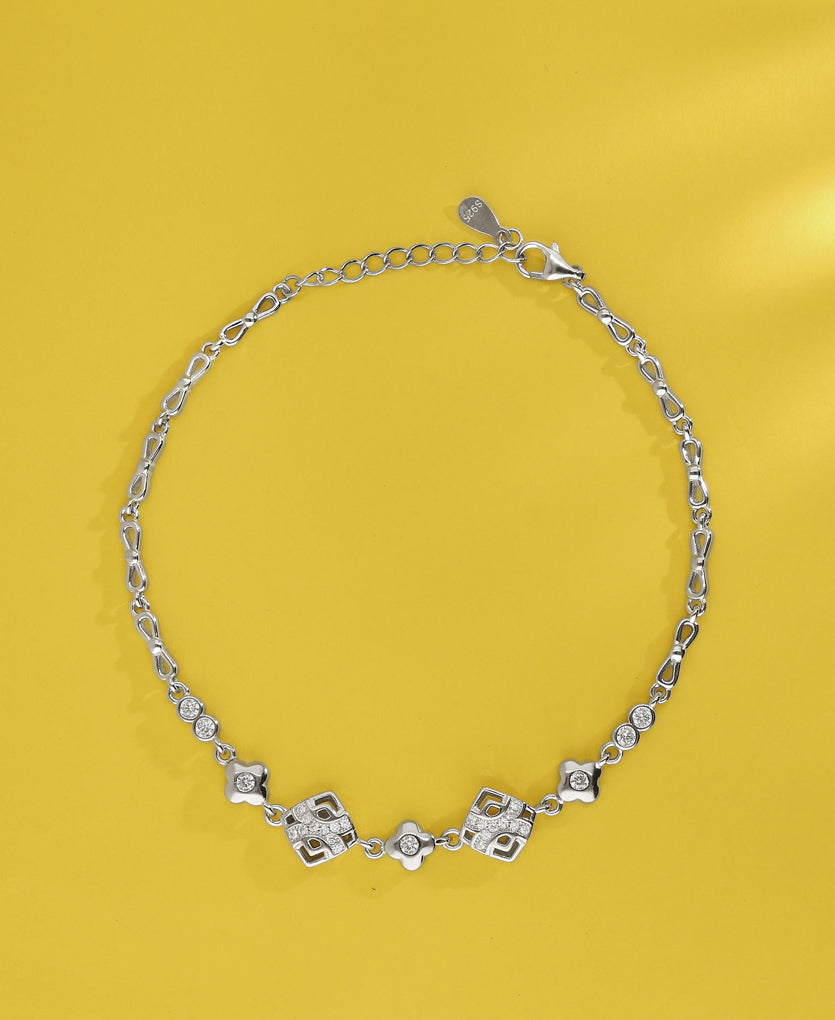 Awful Sparkle Silver Anklets