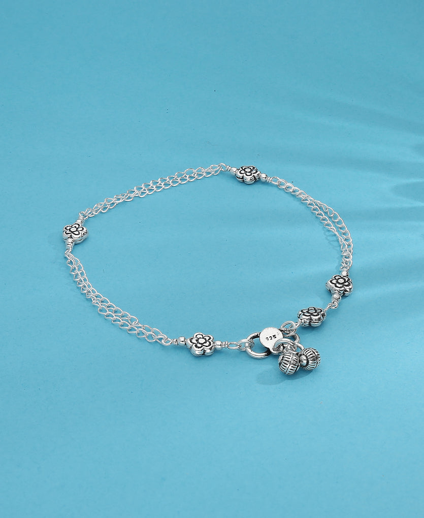 Block Chain Silver Anklet