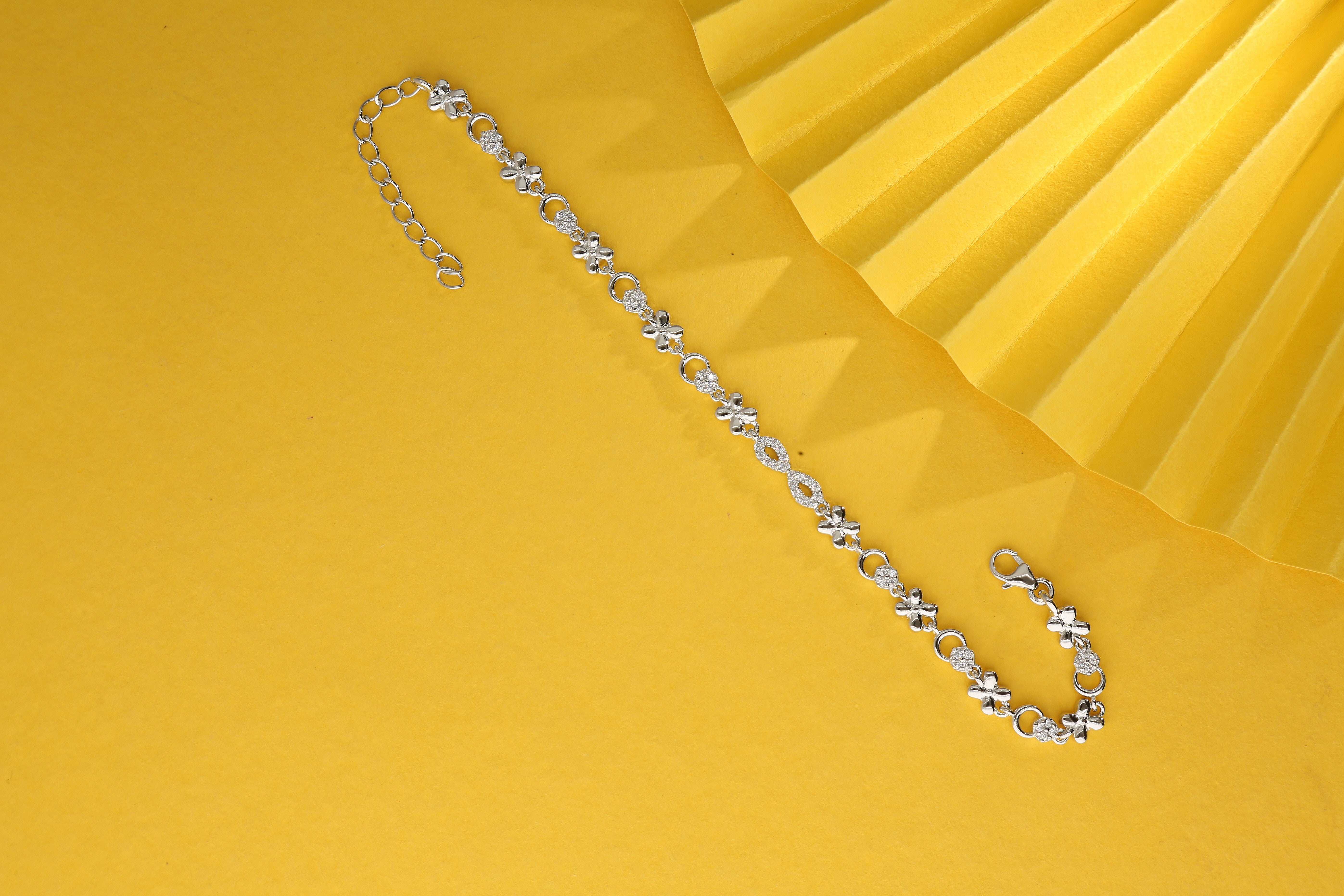 Hexa Heart Silver Bracelet