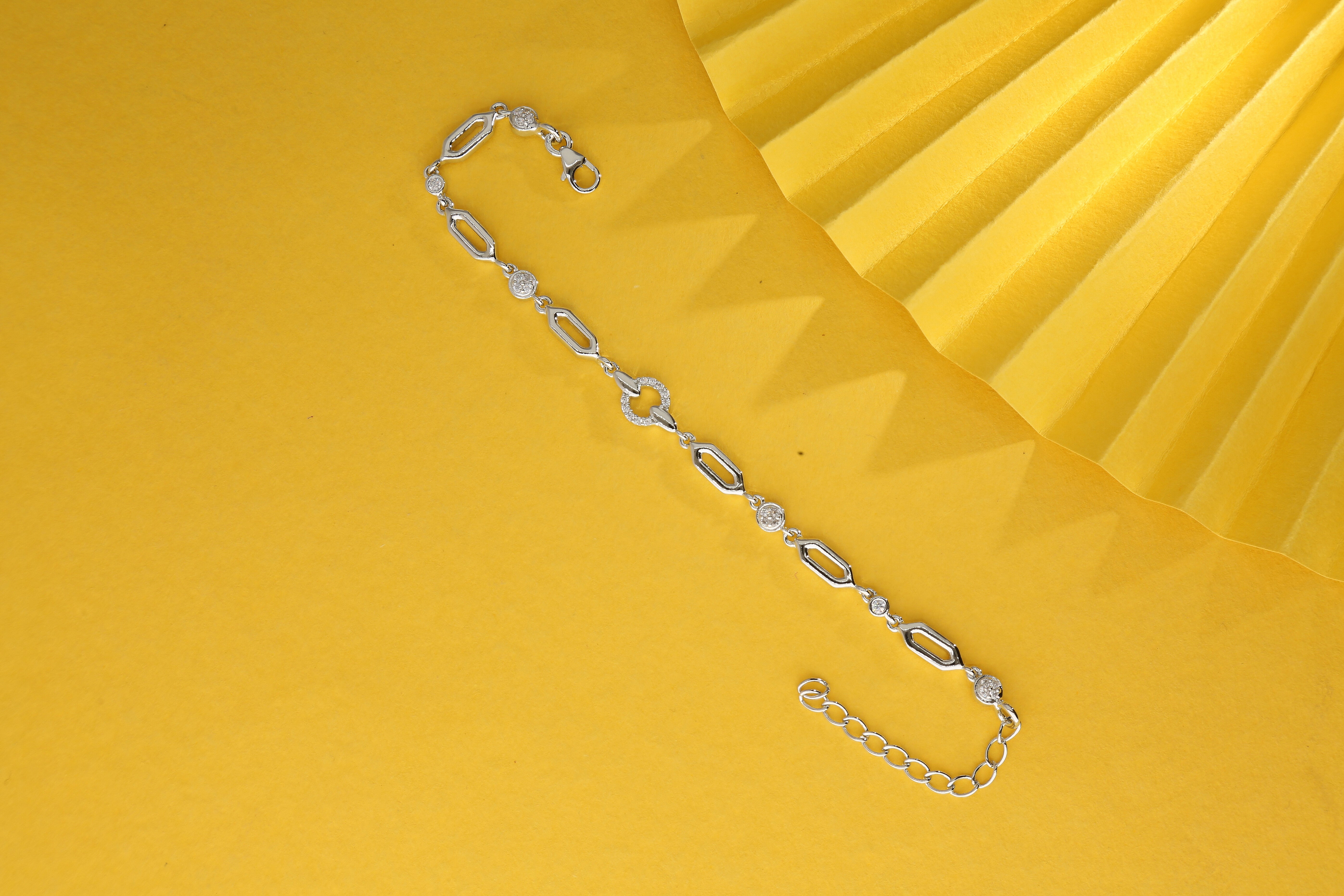 Rose Disc Silver Bracelet