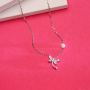 Moth to a Flame Silver Necklace