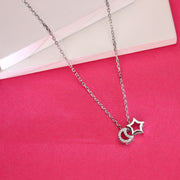 Crescent and Star Silver Necklace