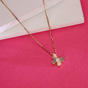 Radiant Butterfly Rose Gold Necklace