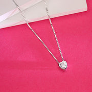 Glimmering Heart Silver Necklace