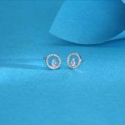 Bright Circles Silver Stud Earrings