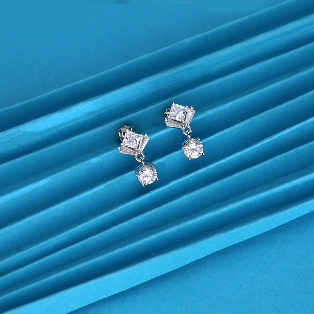 Prism and Stud Silver Drops & Dangler Earrings