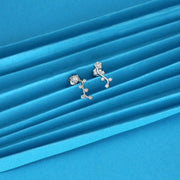 Flowy Flower Silver Stud Earrings