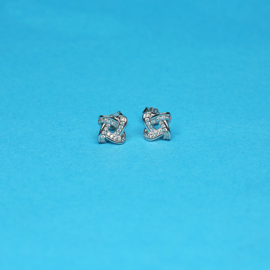 Interwoven Nova Silver Stud Earrings