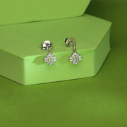 Bright Quatrefoil Silver Drops & Dangler Earrings