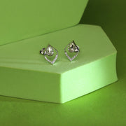 Pure Petal Silver Stud Earrings