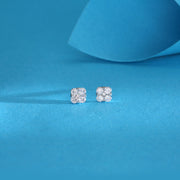 Pure Quatrefoil Silver Stud Earrings