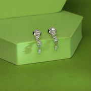 Linked Stones Silver Drops & Dangler Earrings