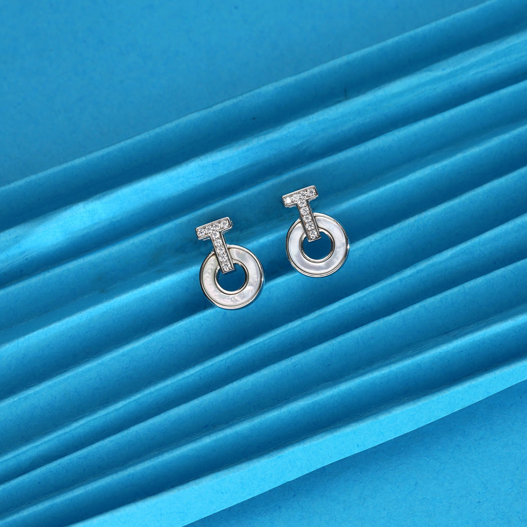 Pureline Circle Silver Stud Earrings