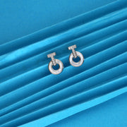 Pureline Circle Silver Stud Earrings