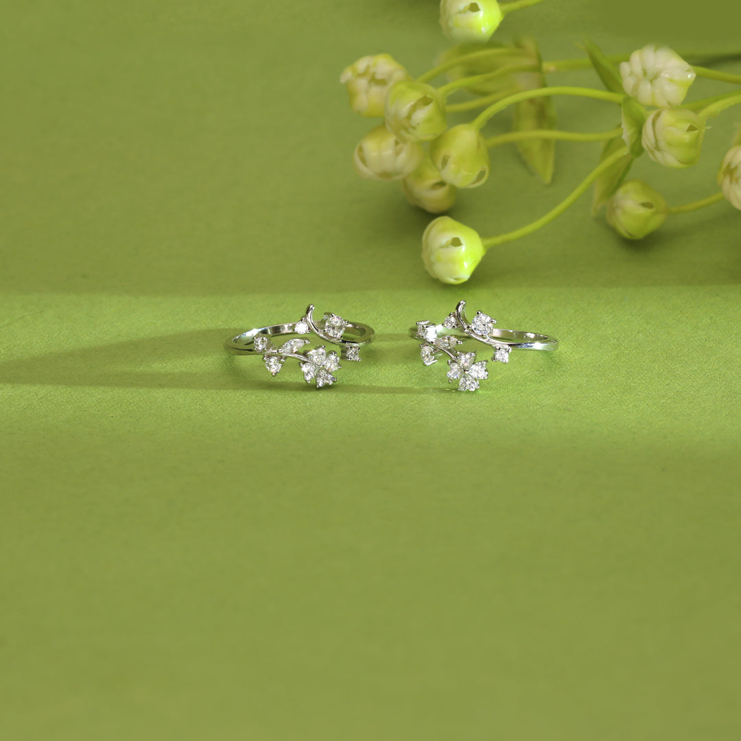 Floral Grace Silver Jodvi