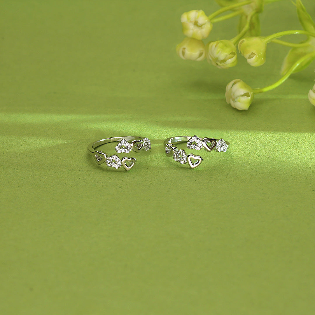 Fluttering Hearts Silver Jodvi